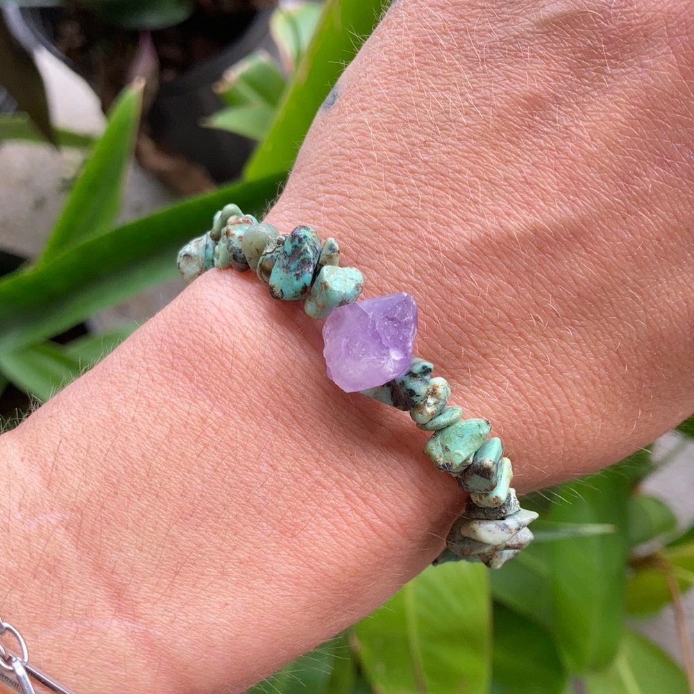 CUSTOM Amethyst Turquoise Bracelet